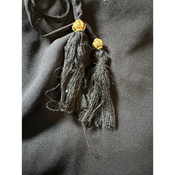 Club Z Collection Black Pom Pom Sheer‎ Swim Cover-Up Short Sleeve MEDIUM - Picture 8 of 13